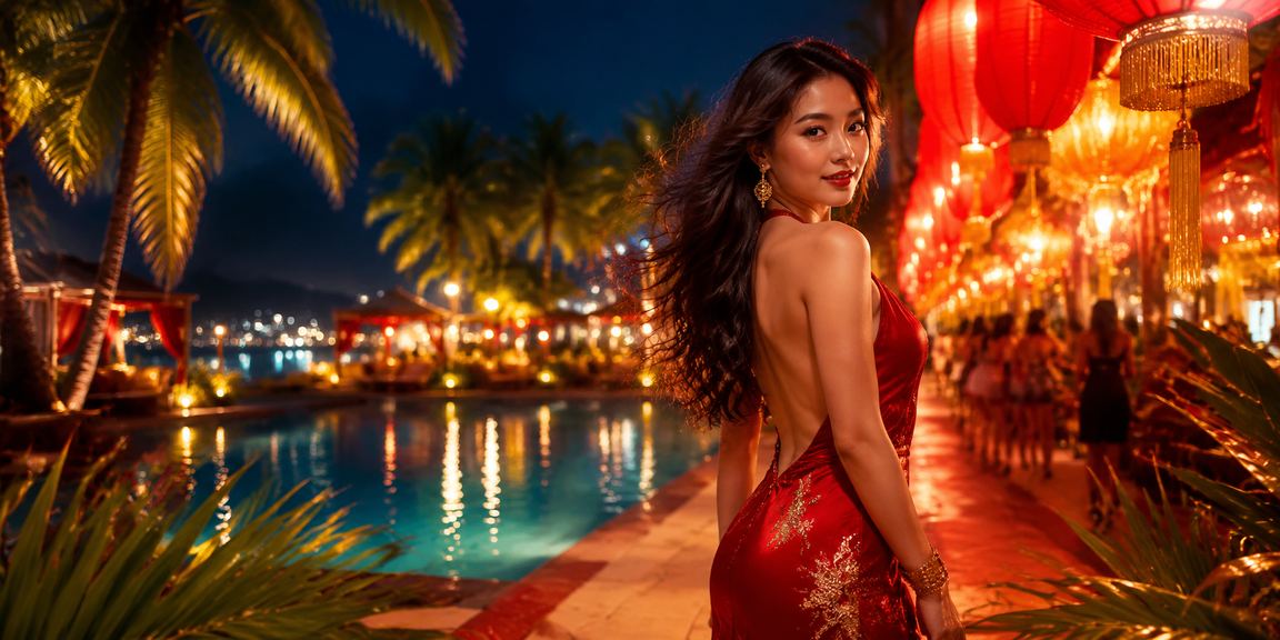 Phố đêm Nha Trang với ánh đèn neon casino và không khí giải trí sôi động